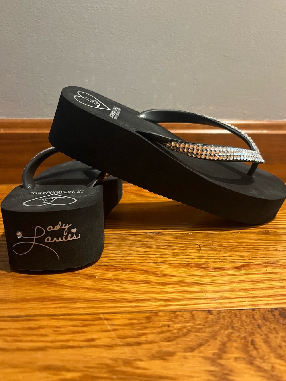 Lady Lanell’s Crystallized w/ Swarovski Platform Flip Flops